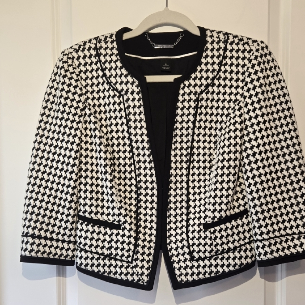 Black House White Market Black and White Pattern Blazez With Black Trim  Size 4